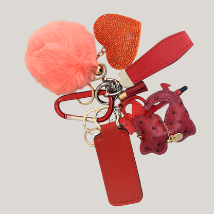 Colour Keychain Set – 7pc Matching Bag Charms (Blue, Pink, Green & More)