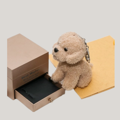 Cute Oodle Dog. Comes in light brown and ruby red