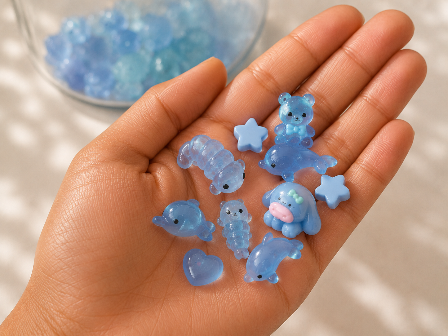 mini blue charm scoop