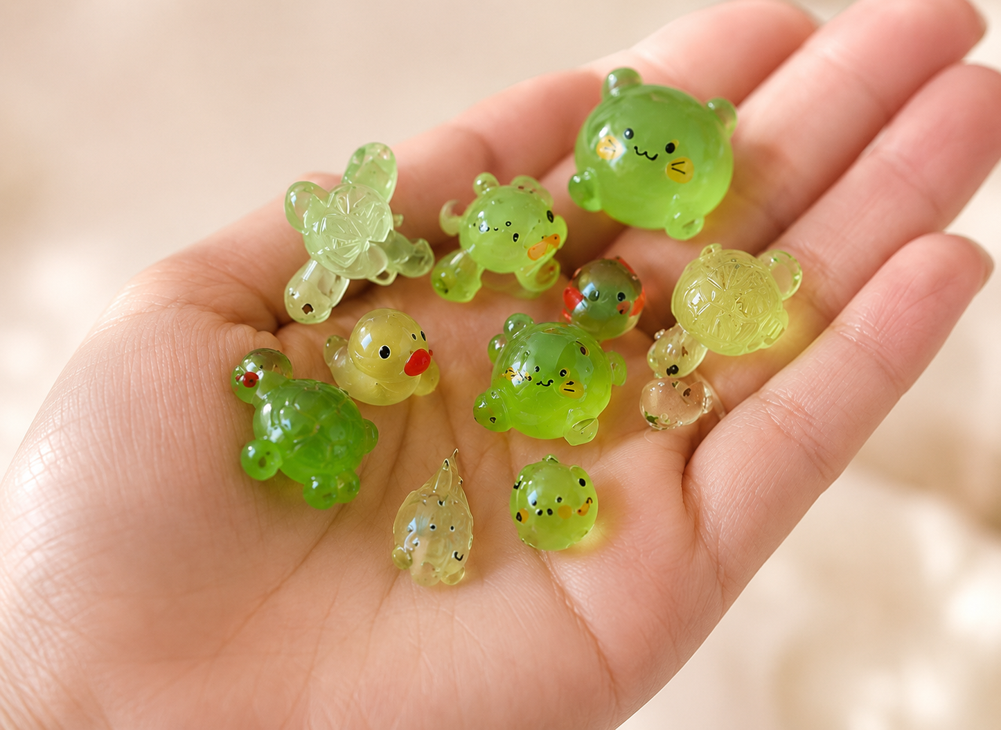 mini green scopp charms